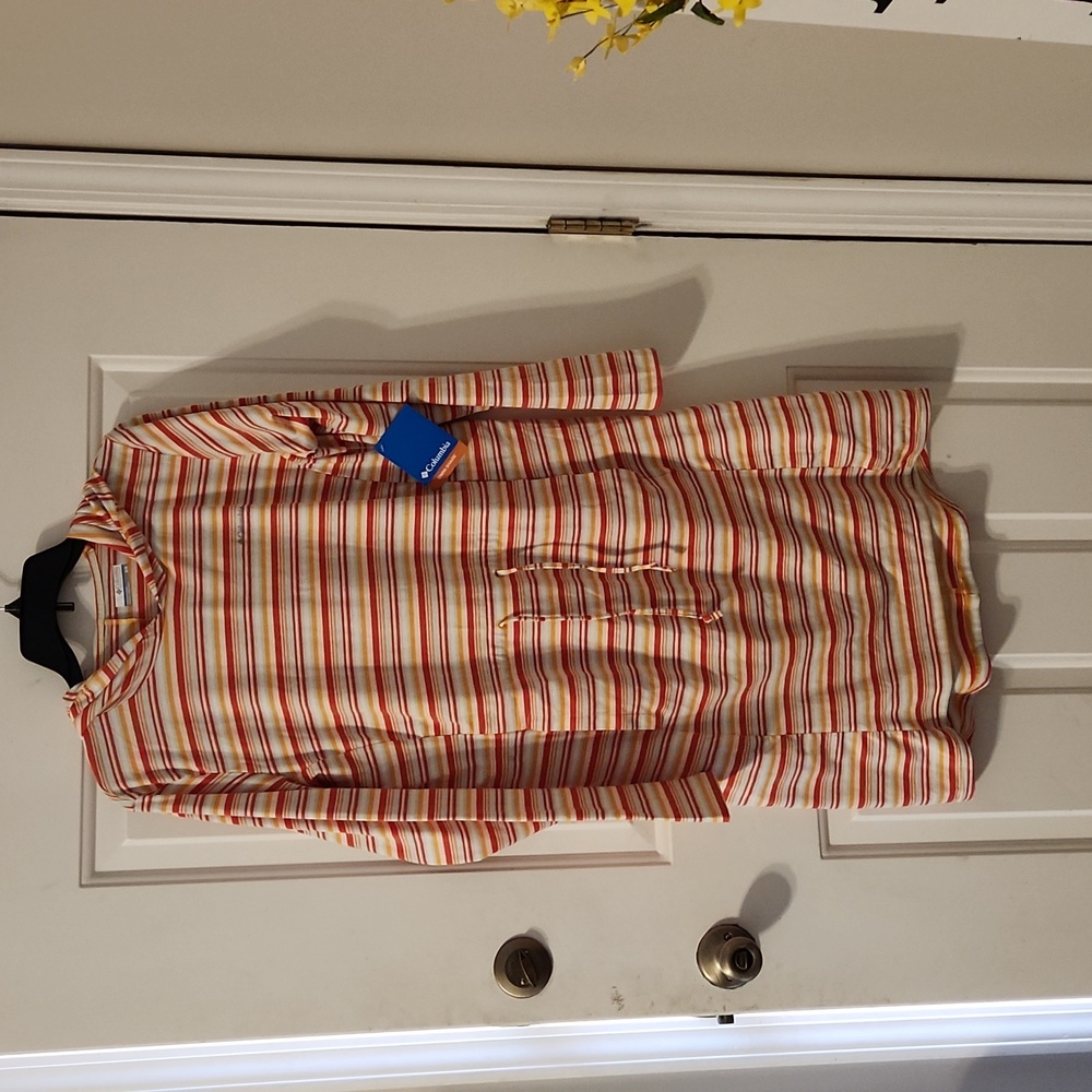 Columbia women's striped  hooded swim cover-up dress NWT